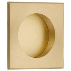 2-1/2 Inch Width x 2-1/2 Inch Height Square Flush Pull Satin Brass