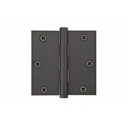 Pair of 3-1/2 Inch Width x 3-1/2 Inch Height Square Steel Heavy Duty Hinges, Oil Rubbed Bronze