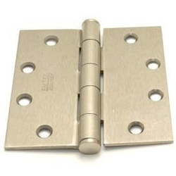 Pair of 4-1/2 Inch Width x 4-1/2 Inch Height Square Steel Heavy Duty Hinges, Satin Nickel
