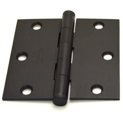 Pair of 3-1/2 Inch Width x 3-1/2 Inch Height Square Solid Brass Residential Duty Hinges, Oil Rubbed Bronze