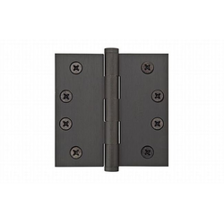 Pair of 4 Inch Width x 4 Inch Height Square Solid Brass Heavy Duty Hinges, Oil Rubbed Bronze