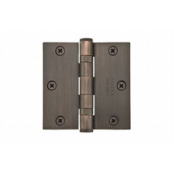 Pair of 3-1/2 Inch Width x 3-1/2 Inch Height Square Solid Brass Heavy Duty Ball Bearing Hinges, Oil Rubbed Bronze