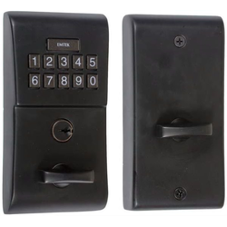 Single Cylinder Modern Electronic Deadbolt, Flat Black