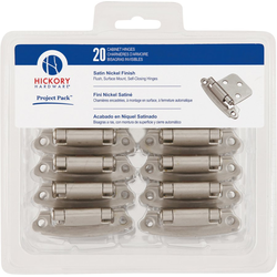 Surface Self-Closing Flush Hinge Pack of 10, Satin Nickel