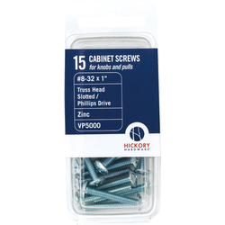  Hardware Screws, #8-32 x 1 Inch Length, Pack of 15, Zinc