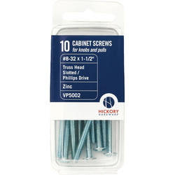 Hardware Screws, #8-32 x 1-1/2 Inch Length, Pack of 10
