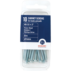  Hardware Screws, #8-32 x 2 Inch Length, Pack of 15, Zinc