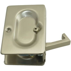 3-1/2 Inch Height Passage Pocket Door Lock, Satin Nickel