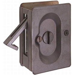 3-1/2 Inch Height Privacy Pocket Door Lock, Medium Bronze