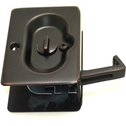 3-1/2 Inch Height Privacy Pocket Door Lock, Oil Rubbed Bronze