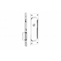 7-1/2 Inch Height Privacy Pocket Door Mortise Lock for 1-3/8 Inch Door, Polished Chrome
