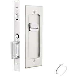 20% OFF 7-1/4 Inch Height Modern Rectangular Privacy Pocket Door Mortise Lock for 1-3/8 Inch Door, Satin Nickel
