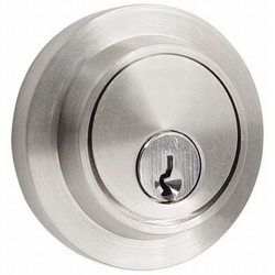Modern Single Cylinder Deadbolt, Satin Nickel