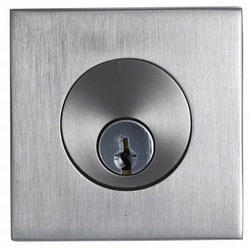 Square Single Cylinder Deadbolt, Satin Nickel
