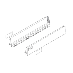 Tandembox N-16 inch Drawer Profile Left/Right Stainless Steel