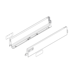 Tandembox N-22 inch Drawer Profile Left/Right Stainless Steel