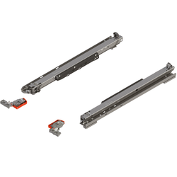 Movento 769R 21" Length Bottom-Mounted Low Profile Undermount Drawer or Shelf Slide including Standard Front Locking Clips, 135 lb. Load Rated