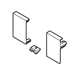 Tandembox Interior Metal Front Fixing Bracket Set Nickel