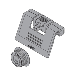 Tandembox Interior Front Handle with Latch Grey