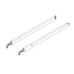 Tandembox 16 inch Center Gallery Rod Set Gray (Left and Right)