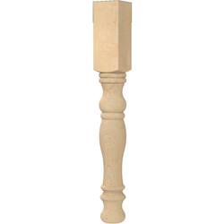 3.75 Inch Square x 29.25 Inch Height English Country Table Leg, Red Oak