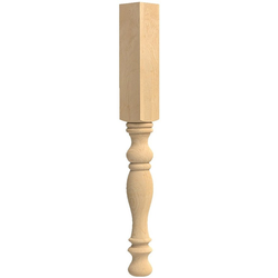 3.75 Inch Square x 35.25 Inch Height English Country Island Column with Foot, Paint Grade