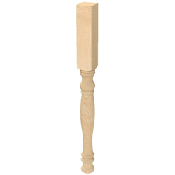 3.75 Inch Square x 42.25 Inch Height English Country Bar Column with Foot, Alder