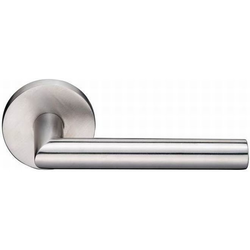Stuttgart Door Lever Right Handed 2-3/8 Inch Backset Passage with Disk Rose for 1-1/4 Inch to 2 Inch Door, Satin Nickel