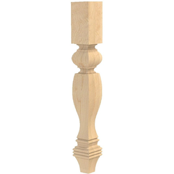 3.75 Inch Square x 29.25 Inch Height Country French Square Country French Leg, Hard Maple