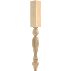 3.75 Inch Square x 35.25 Inch Height Country French Reeded Island Column, Paint Grade