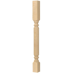 2.75 Inch Square x 35.25 Inch Height Small Diameter Plain Greco Roman Classic Island Column, Alder