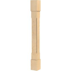 3.75 Inch Square x 35.25 Inch Height Metro Island Column, White Oak