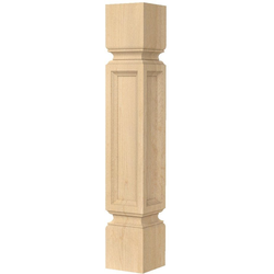 6 Inch Square x 35.5 Inch Height Madeline Traditional Island Column, Paint Grade