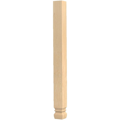 3 Inch Square x 35.25 Inch Height Kensington Island Column, White Oak